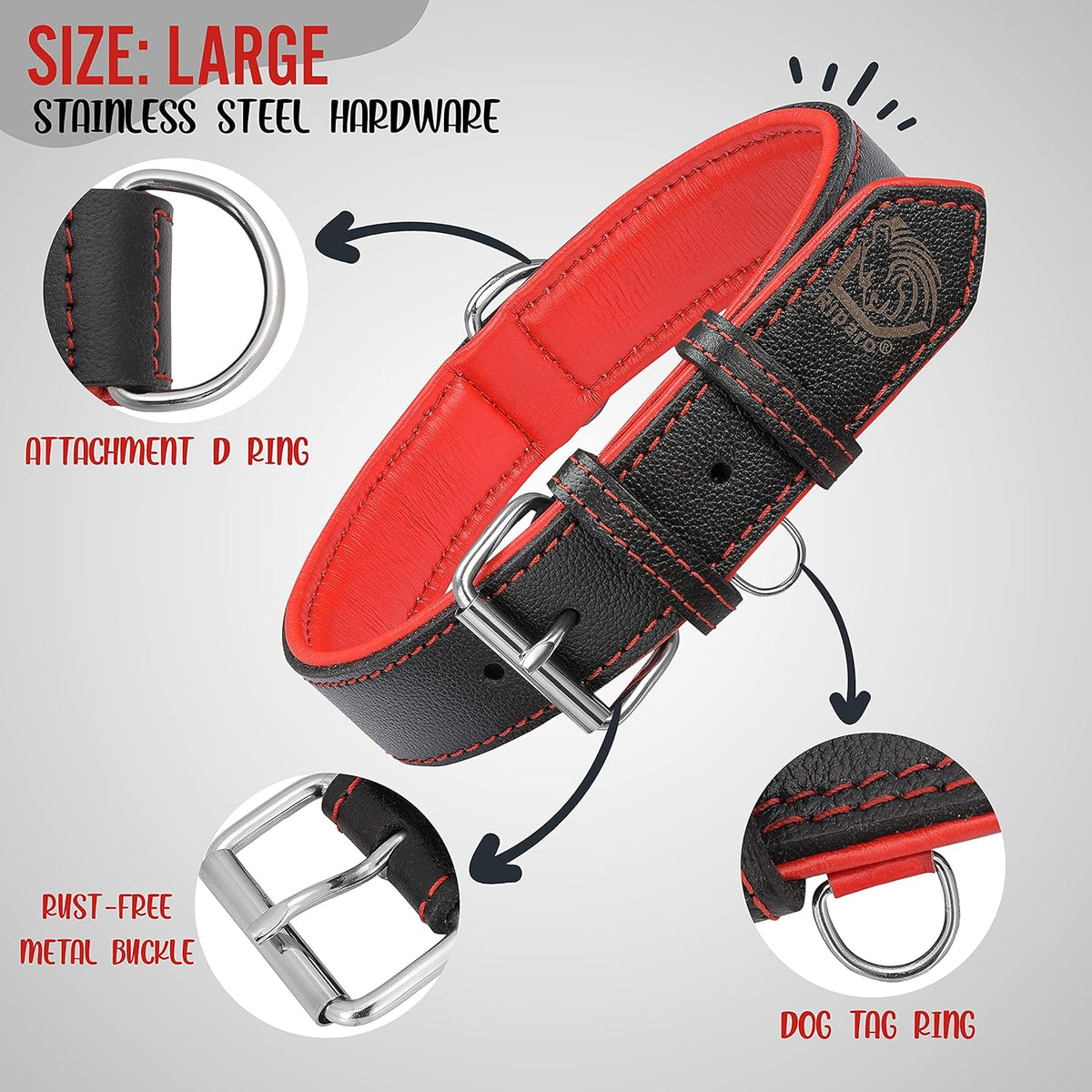 Premium Padded Leather Dog Collar